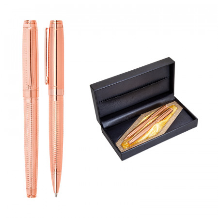 1102-RT Rose Gold Metal Roller & Tükenmez Kalem Seti