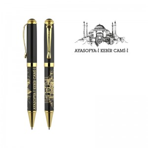 685-T Ayasofya Kabartma Figürlü Metal Tükenmez Kalem