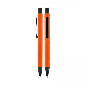 1020 Turuncu Metal Tükenmez Rubber Gövde Kalem