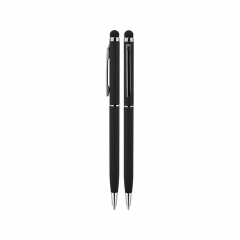 587 Siyah Metal Tükenmez Touchpen Kalem