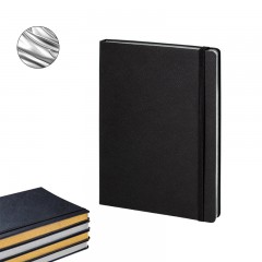 2730 Siyah-Gümüş Varak 15 x 21 Termo Deri̇ Defter (Ivory Kağıt)