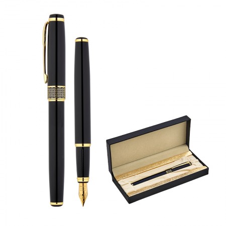 1213-KD Siyah Metal Dolma Kalem Seti