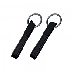 2411 Siyah Çift Taraflı Metal Suni̇ Deri̇ Anahtarlık