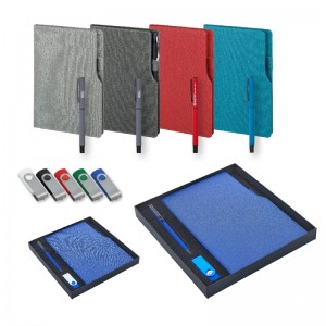2320-K Kırmızı Defter & Kalem & Usb Set
