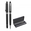1218-RT Siyah-Silver Metal Roller & Tükenmez Kalem Seti