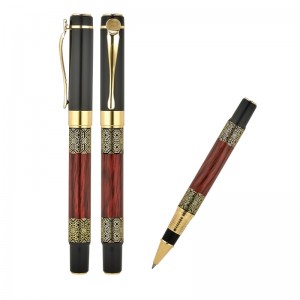 1217-R Siyah-Gold Metal Roller Kalem