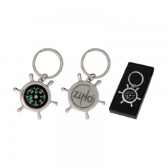 2101 Metal Tek Taraflı Pusulalı Metal Anahtarlık