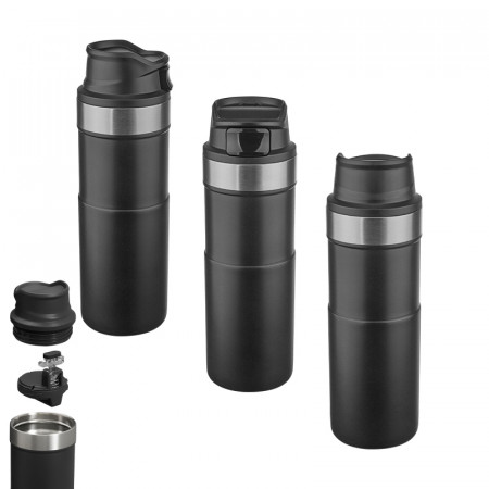 5347 Siyah Çelik Termos / 400 ml