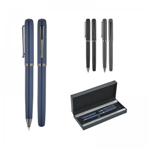 1253-RT Siyah Metal Roller & Tükenmez Kalem Seti