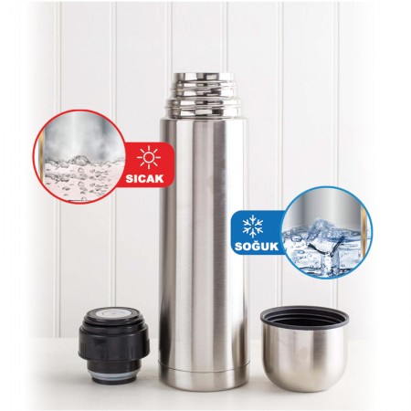 5750-S Parlak Füme Çelik Termos / 750 ml