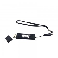 F-200-16 Siyah - Beyaz Işık 16 GB Işıklı Rubber Usb