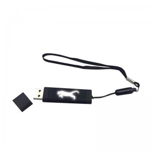 F-200-16 Siyah - Beyaz Işık 16 GB Işıklı Rubber Usb